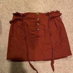 American Eagle Paperbag Waist Belted Skirt